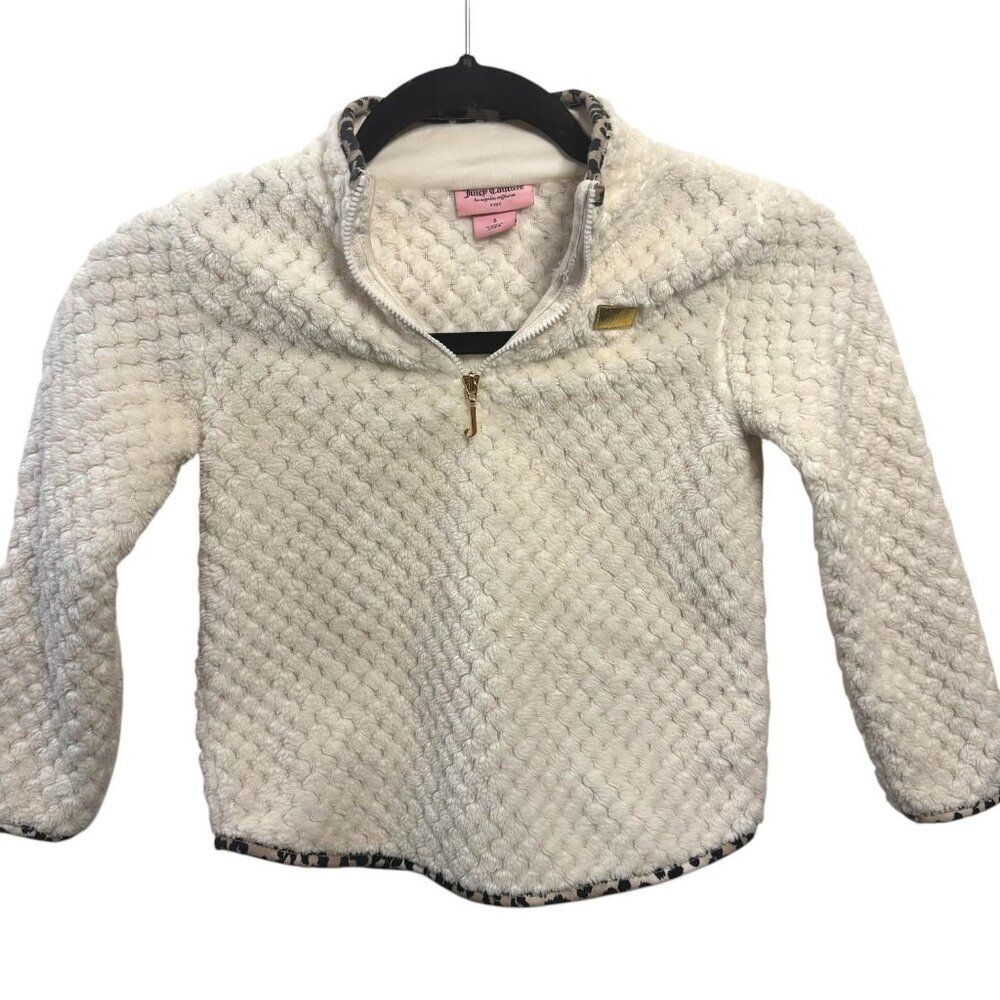 JUICY COUTURE 1/2 Zip Fleece Pullover Fluffy Sherpa Girls 5 Plush Sweater